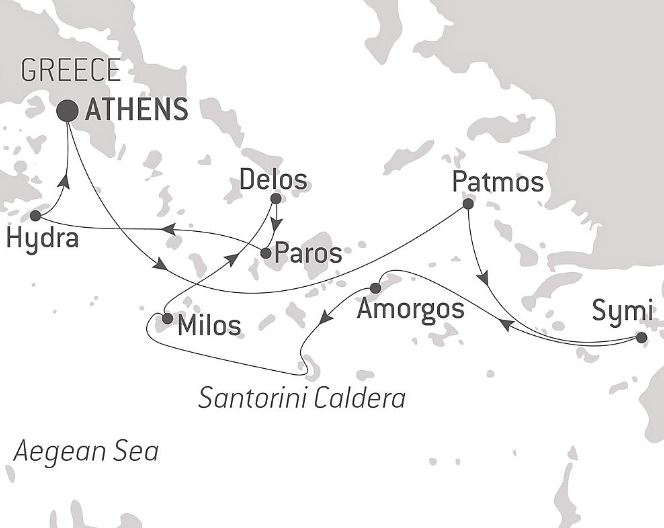 Маршрут тура «Путешествие по островам Греции»