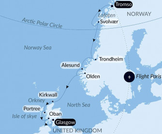 Маршрут круиза «Музыкальный круиз по северным берегам»