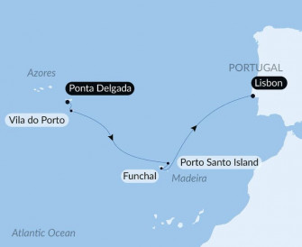 Маршрут круиза «Мадейра и Азорские острова »