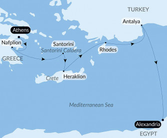 Маршрут круиза «Сияние и острова Эгейского моря»