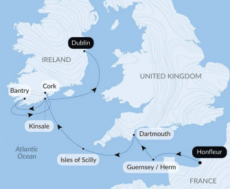 Маршрут круиза «Британский архипелаг и кельтские берега»