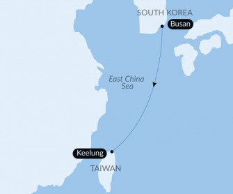 Маршрут круиза «Морской переход: Пусан - Килунг»