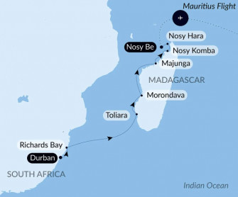 Маршрут круиза «Мадагаскар и Южная Африка»