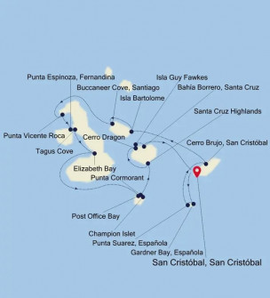 Маршрут круиза «Галапагосские острова»