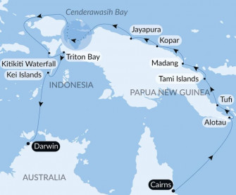 Маршрут круиза «Одиссея по Папуа-Новой Гвинее»