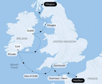 Маршрут круиза «Британский архипелаг и кельтские берега»