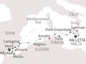 Маршрут круиза «Древние жемчужины Средиземноморья»