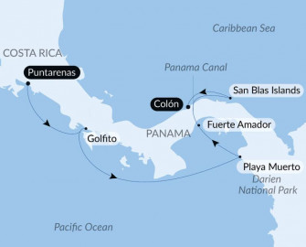 Маршрут круиза «Сокровища Центральной Америки и Панамский канал»