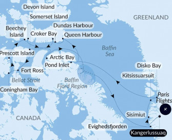 Маршрут круиза «Северо-Западный проход»