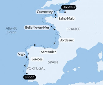 Маршрут круиза «Пиренейский полуостров и города Атлантики»