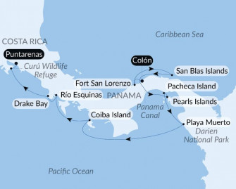 Маршрут круиза «Секреты Центральной Америки»