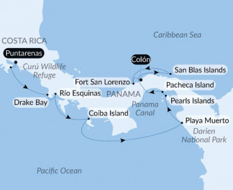 Маршрут круиза «Секреты Центральной Америки»