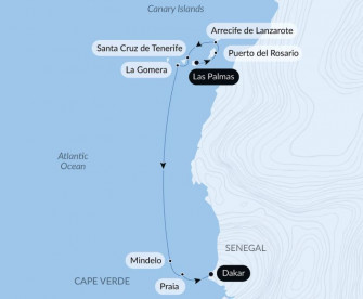 Маршрут круиза «Вулканические пейзажи от Канарских островов до Кабо-Верде»