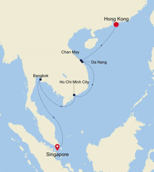 Маршрут круиза «ИЗ ГОНКОНГА В СИНГАПУР»