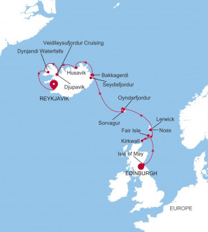 Маршрут круиза «Шотландия, Фарерские острова и Исландия»