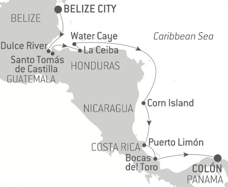 Маршрут тура «Тропическая одиссея по Центральной Америке»
