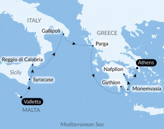 Маршрут круиза «Древние города Средиземноморья»