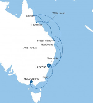 Маршрут круиза «Австралия: Мельбурн - Сидней»
