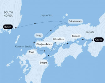 Маршрут круиза «Сокровища Японии с Smithsonian Journeys»