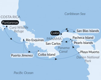 Маршрут круиза «Секреты Центральной Америки»