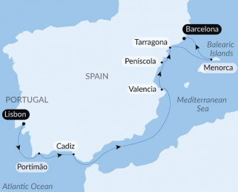 Маршрут круиза «Тайны Пиренейского полуострова»