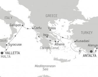Маршрут круиза «Средиземноморье: по следам великих цивилизаций»