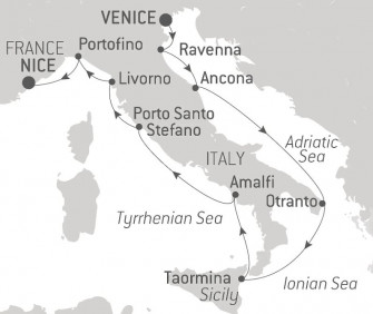 Маршрут круиза «5-ый оперный фестиваль в море »