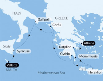 Маршрут круиза «Древние города Средиземноморья»