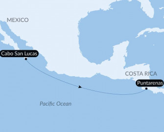 Маршрут круиза «Морской переход: Кабо-сан-Лукас - Пунтаренас»