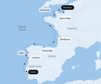 Маршрут круиза «Пиренейский полуостров и города Атлантики»