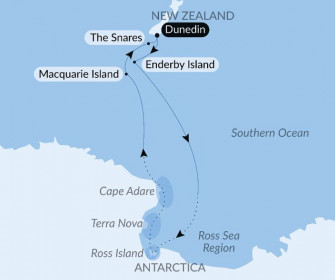 Маршрут круиза «Антарктическая экспедиция Скотта и Шеклтона в море Росса»