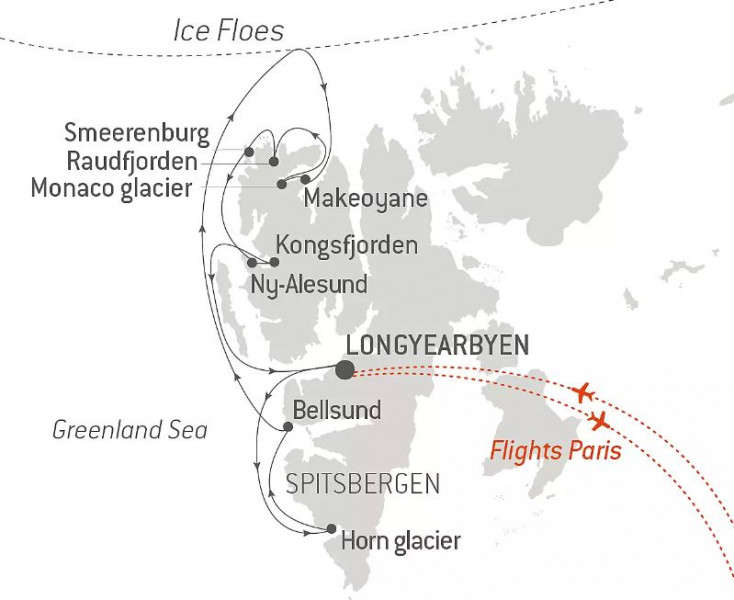 Маршрут тура «Исследуем Шпицберген»