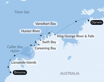 Маршрут круиза «Австралийский Кимберли»