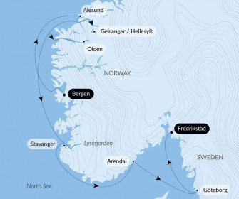 Маршрут круиза «Круиз по норвежским фьордам с Smithsonian Journeys»