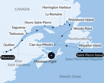 Маршрут круиза «Экспедиция по Святому Лаврентию»