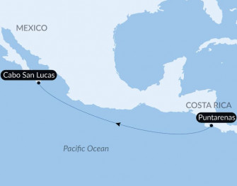 Маршрут круиза «Морской переход: Пунтаренас - Кабо-сан-Лукас»