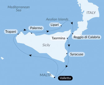 Маршрут круиза «Средиземноморские берега»