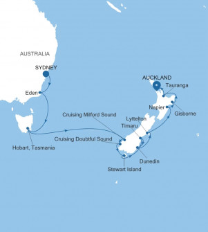 Маршрут круиза «Австралия и Новая Зеландия»