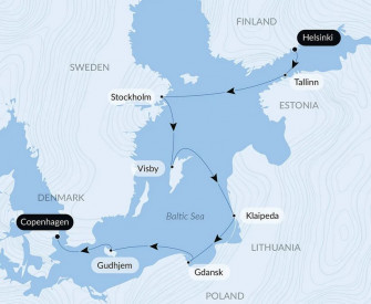 Маршрут круиза «Путешествие по историческим городам Балтийского моря»