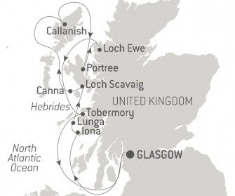 Маршрут круиза «Мифические острова и дикие пейзажи Гебридских островов»