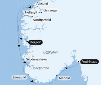 Маршрут круиза «Норвежские фьорды»