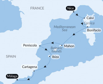 Маршрут круиза «Остров Красоты и берега Иберии»