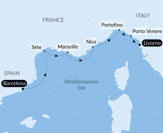 Маршрут круиза «Южная Франция и Итальянская Ривьера с Smithsonian Journeys»