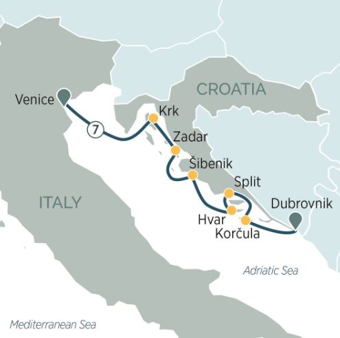 Маршрут тура «Восхитительная Хорватия»