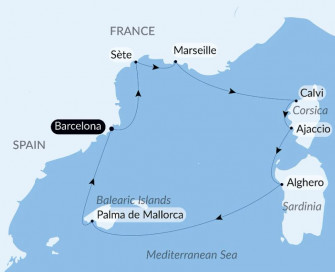 Маршрут круиза «Средиземноморские берега»
