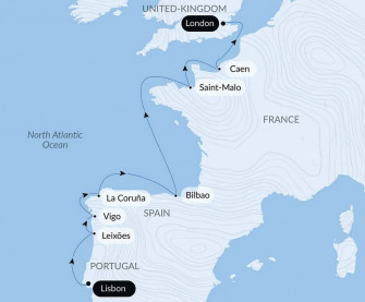 Маршрут круиза «Круиз из Лиссабона в Лондон – с Smithsonian Journeys»