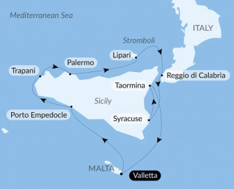 Маршрут круиза «Средиземноморские берега»