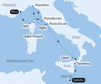 Маршрут круиза «Мальта и Италия»