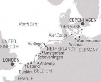 Маршрут круиза «Путешествие из Копенгагена в Лондон»
