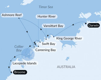 Маршрут круиза «Австралийский Кимберли»